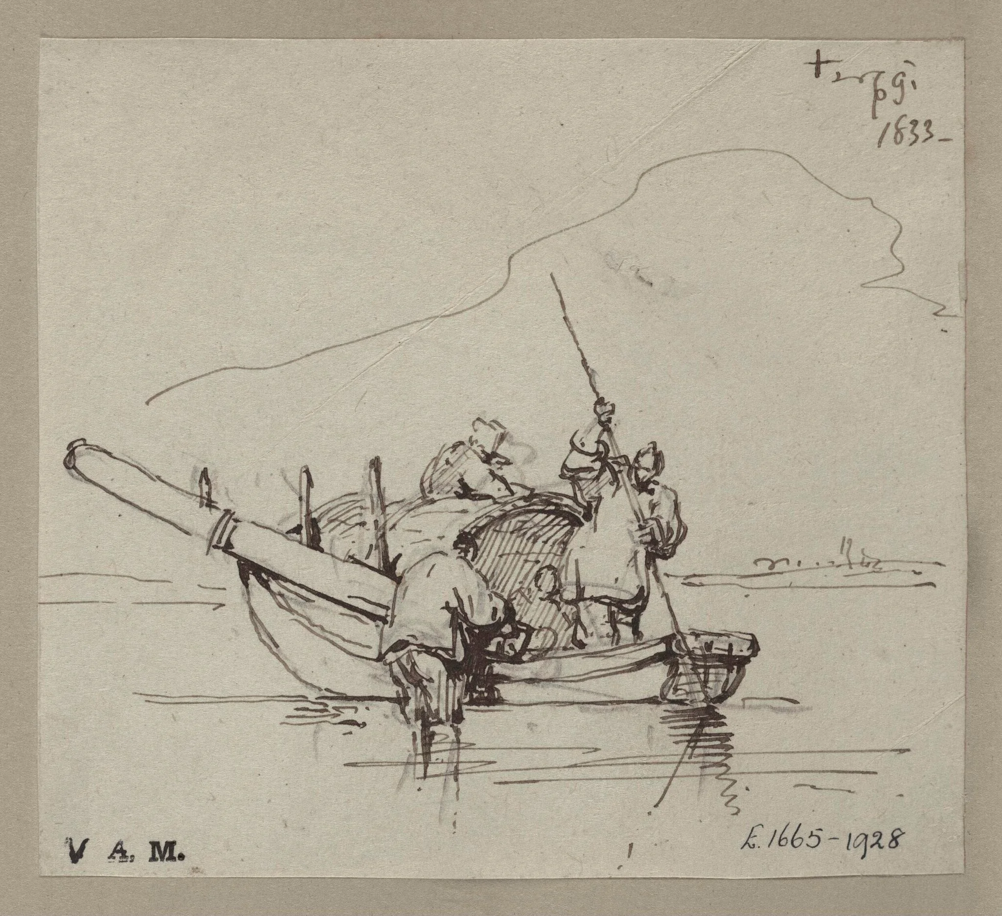 A Tanka boat in shallow water, by George Chinnery, 10