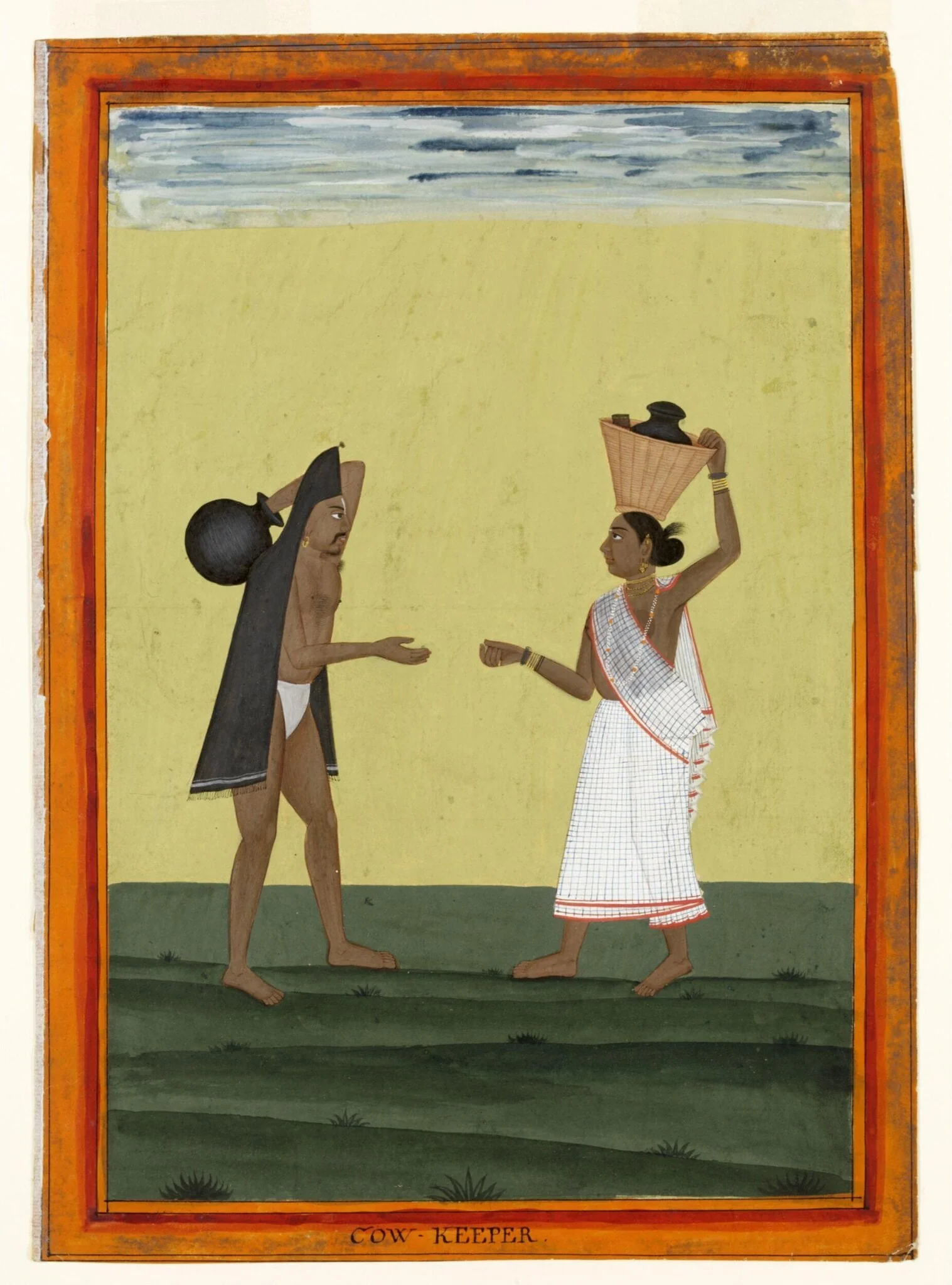 A milkman and his wife, by Unknown, paint, 1770