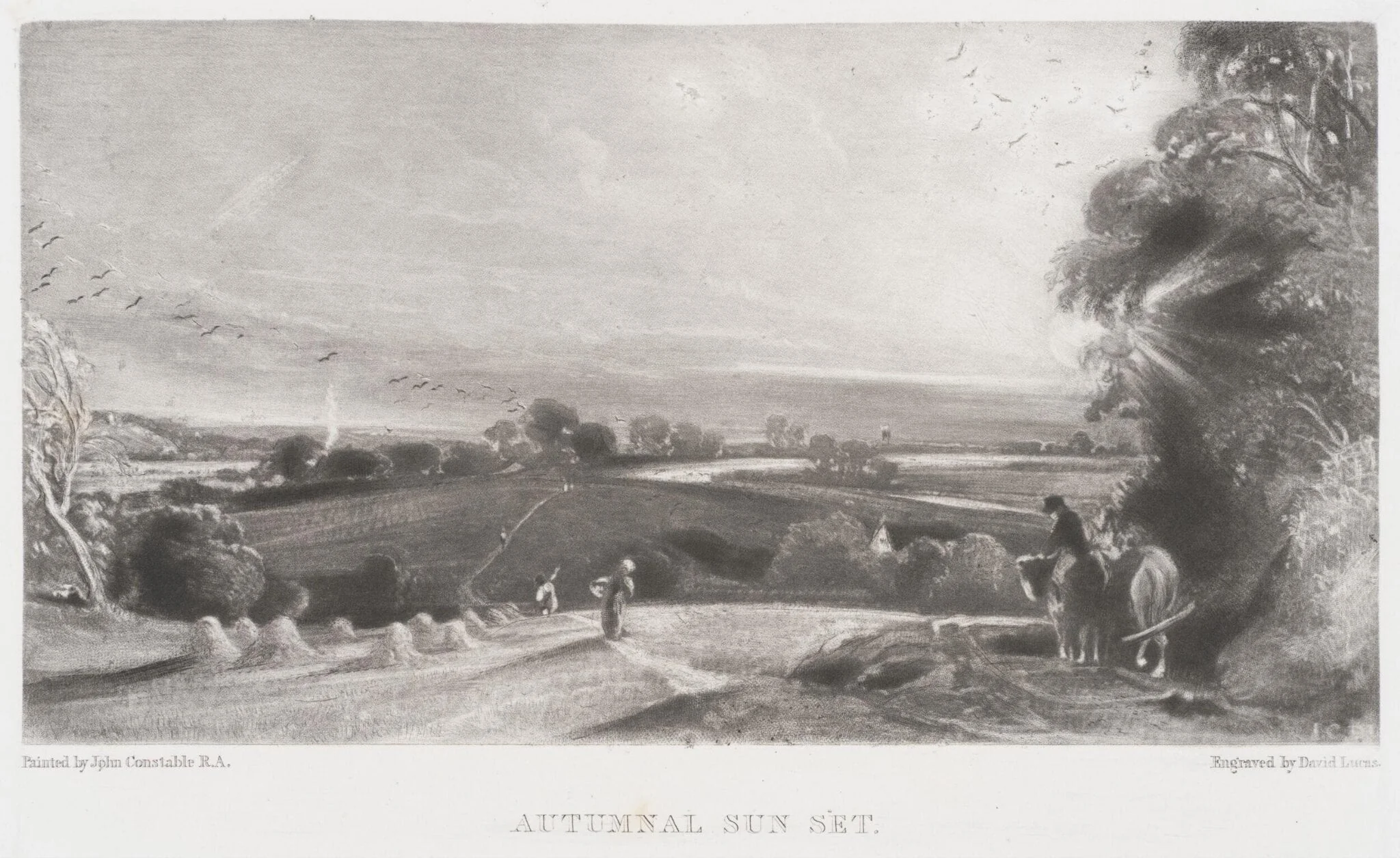 AUTUMNAL SUN SET, by John Constable, 1855