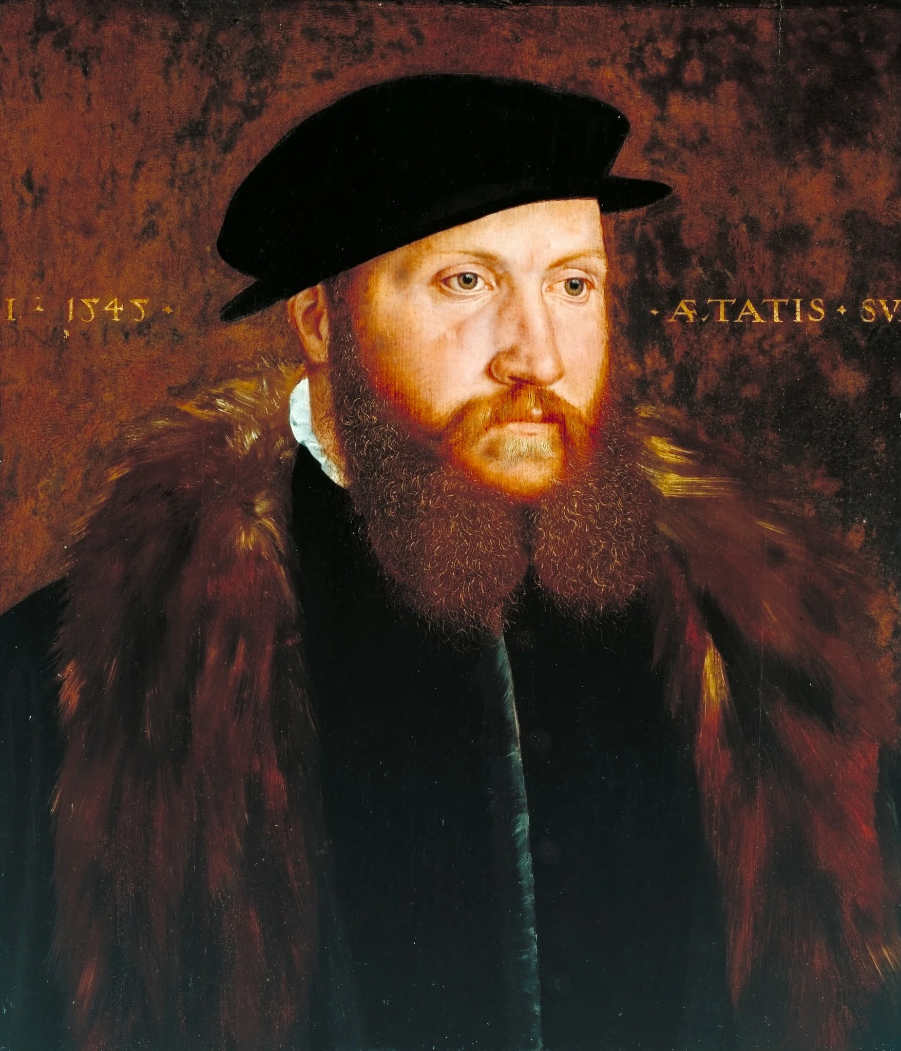 A Man in a Black Cap, by John Bettes the Elder, oil, 1545