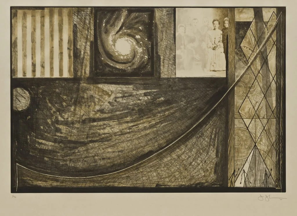 Untitled, by Jasper Johns, ink, 2001