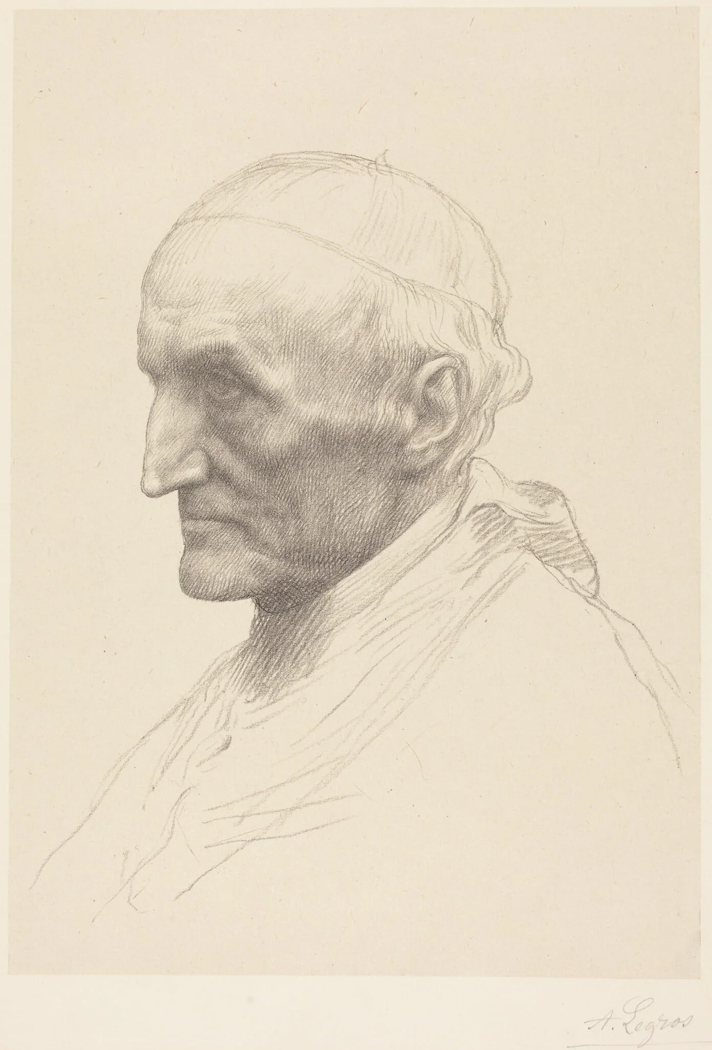 Cardinal Manning, 2nd plate, by Alphonse Legros, ink, 1874