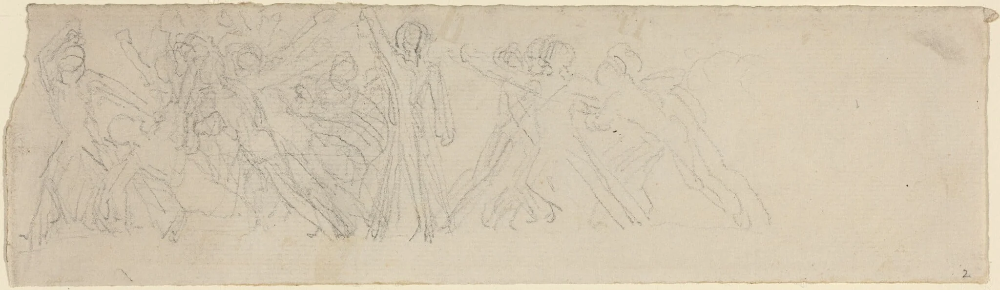 Antique Battle Scene (?), by John Flaxman, graphite, 1790