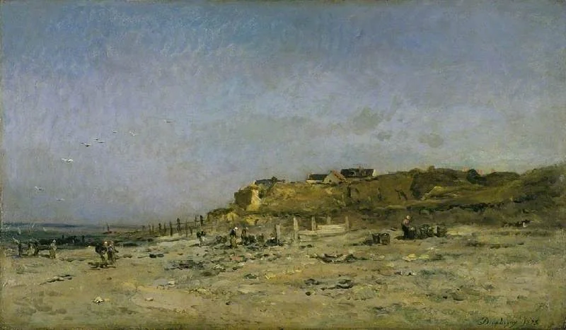Plage de Villerville, Normandy, by Charles François Daubigny, oil, 1875