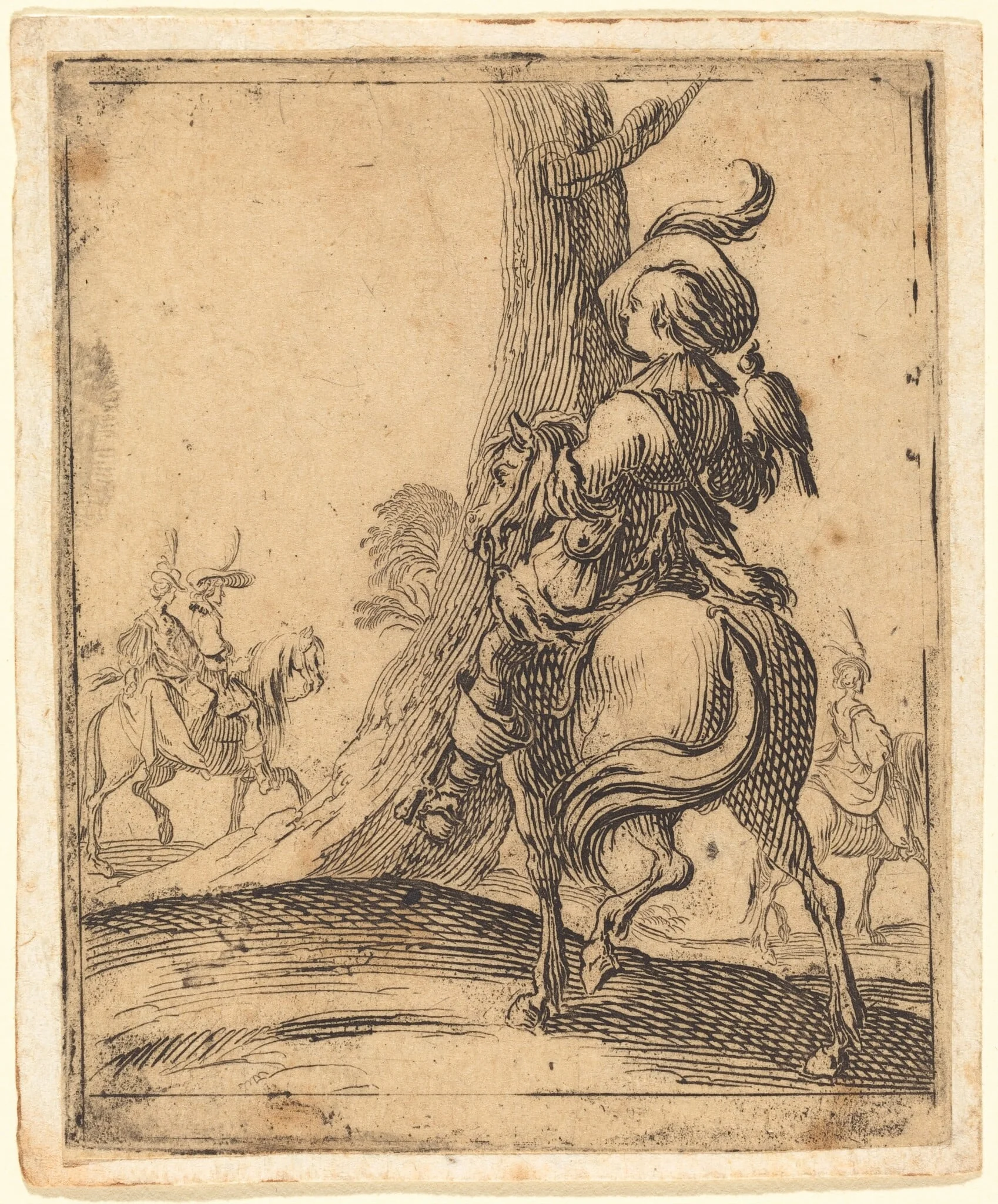 The Falconer, by Jacques Callot, ink, 1617