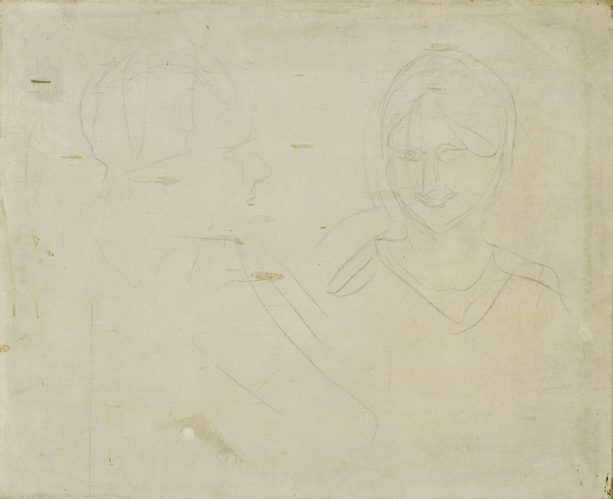 Two Heads, by Edvard Munch, crayon, 1920