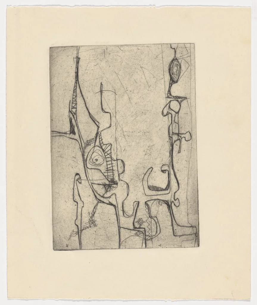 Untitled, by Eva Hesse, ink, 1958