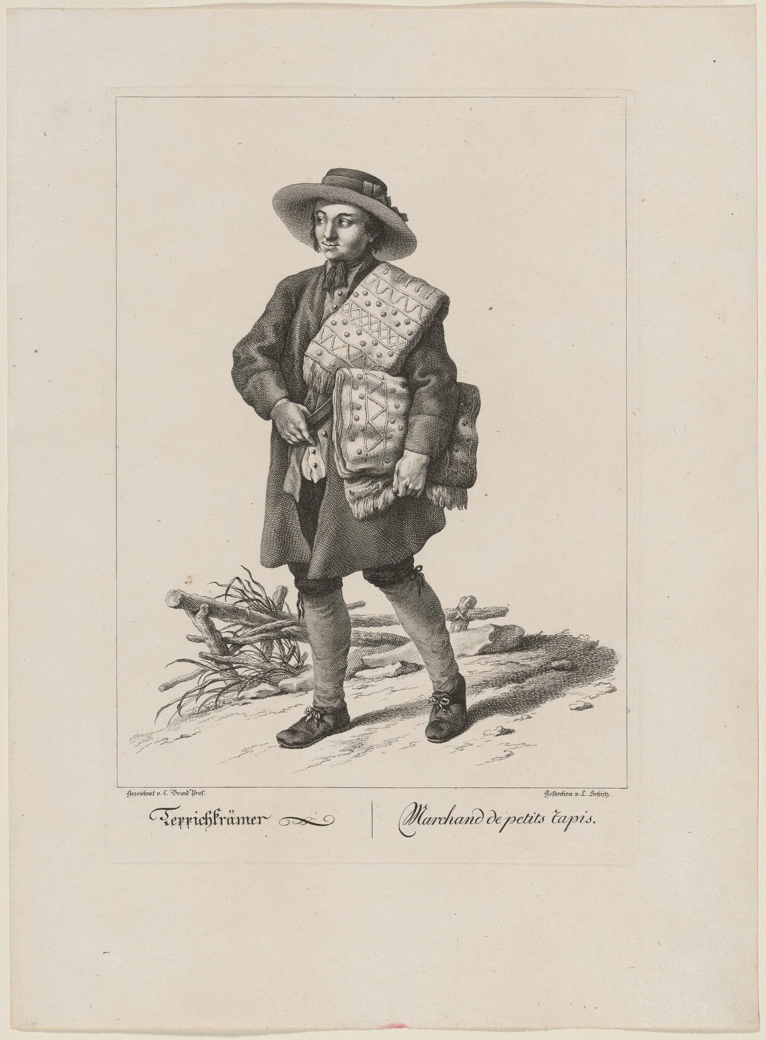 Teppichkrämer (Textile Merchant), by Schijtz, L., ink, 1775