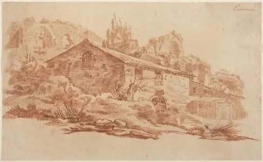 Rustic Building among Roman Ruins