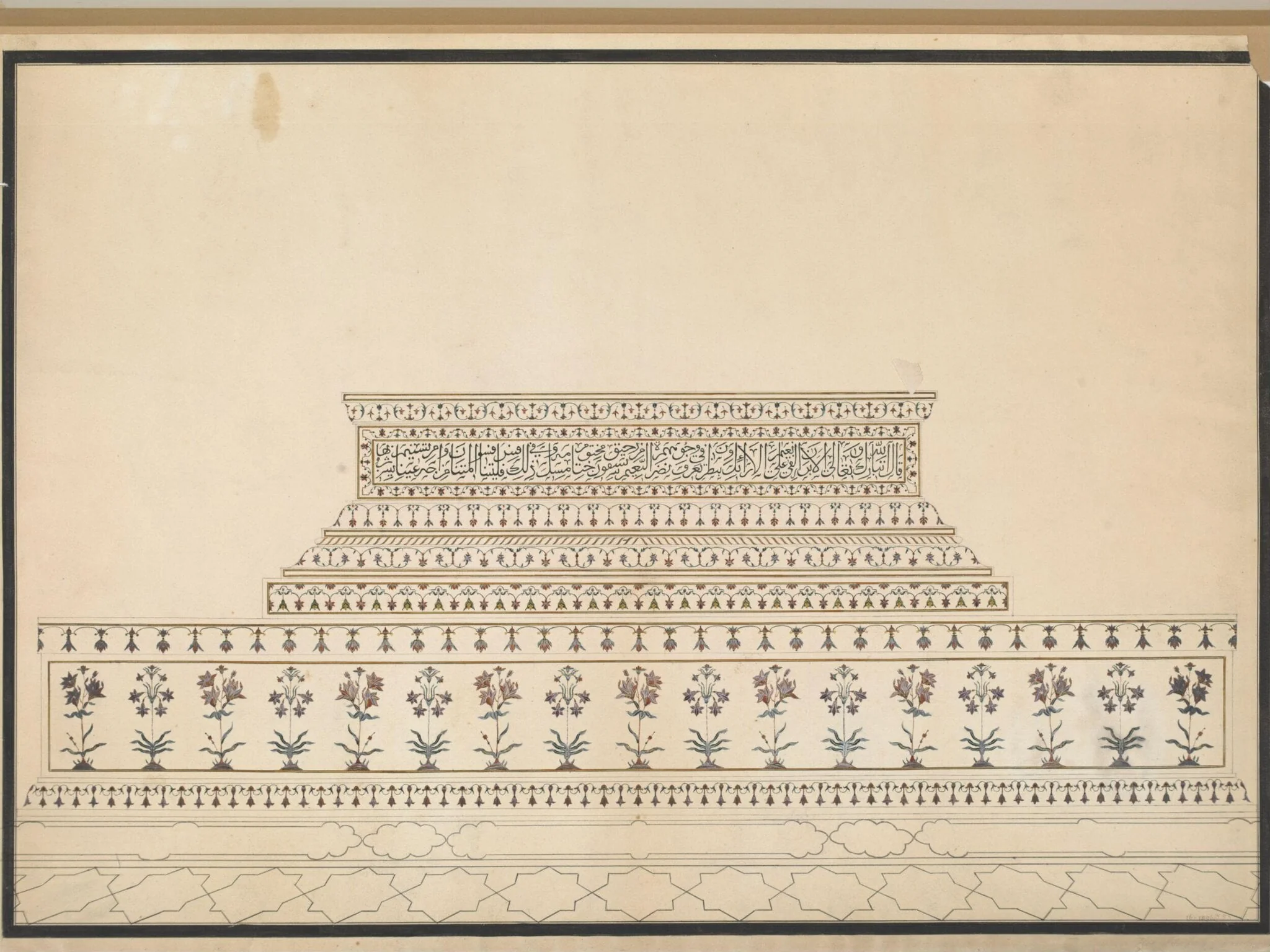 Cenotaph of Mumtaz Mahal, Taj Mahal, Agra, by Unknown, paint, 1820