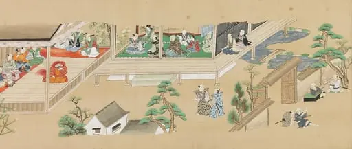 能楽風俗図絵巻|Six Noh Performances in Scenes from Daily Life