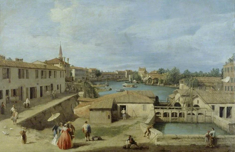 A View of Dolo on the Brenta Canal, by Canaletto, oil, 1727