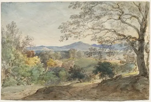 A View across the Inn Valley to the Alps and Neubeuern
