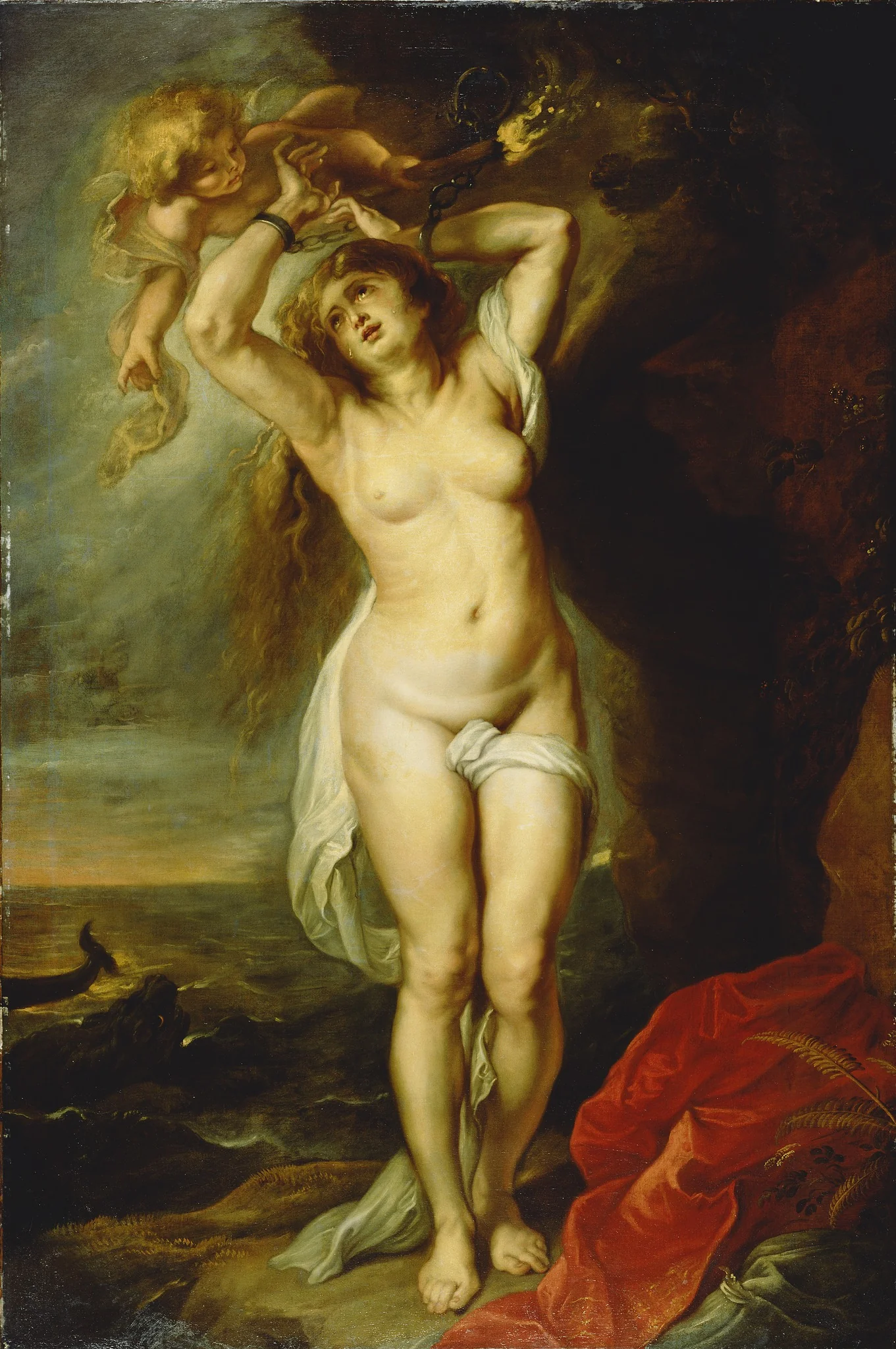 Andromeda, by Unknown, oil, 1640