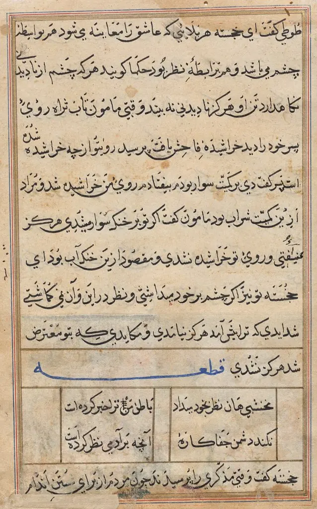 Page from Tales of a Parrot (Tuti-nama): text page