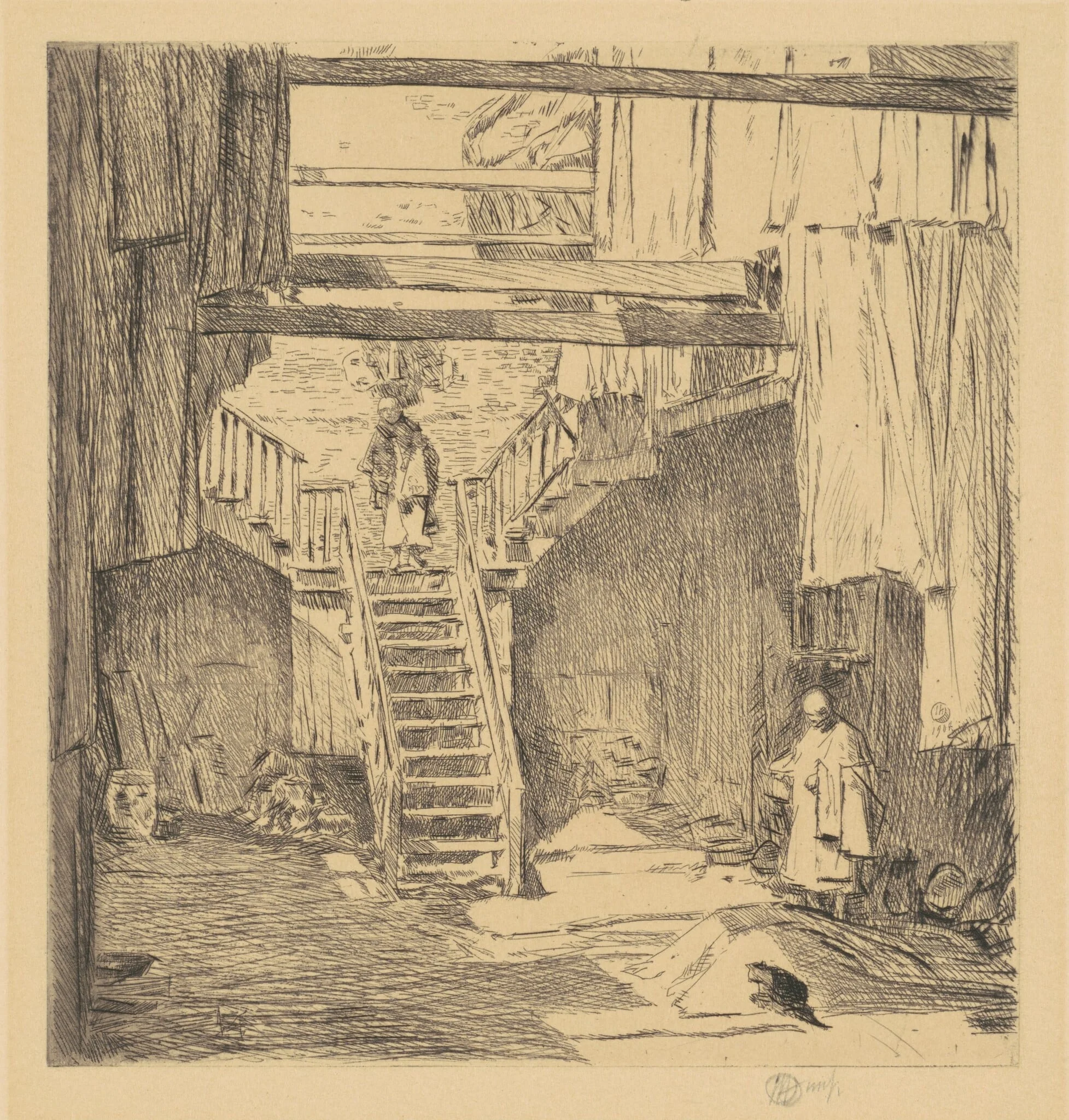 Old Chinatown, San Francisco, by Childe Hassam, ink, 1904