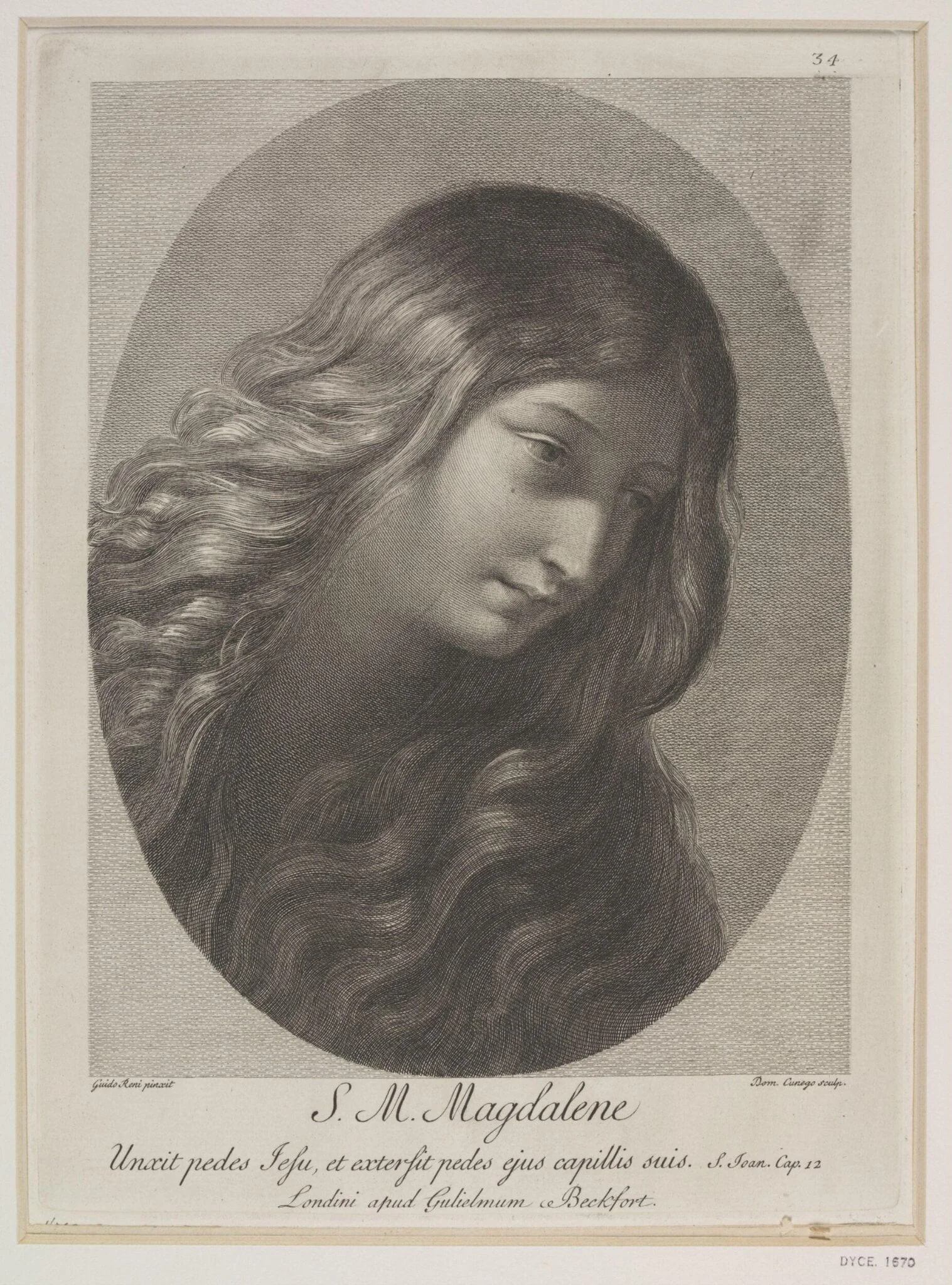 The Magdalen, by Dominico Cunego, 1750