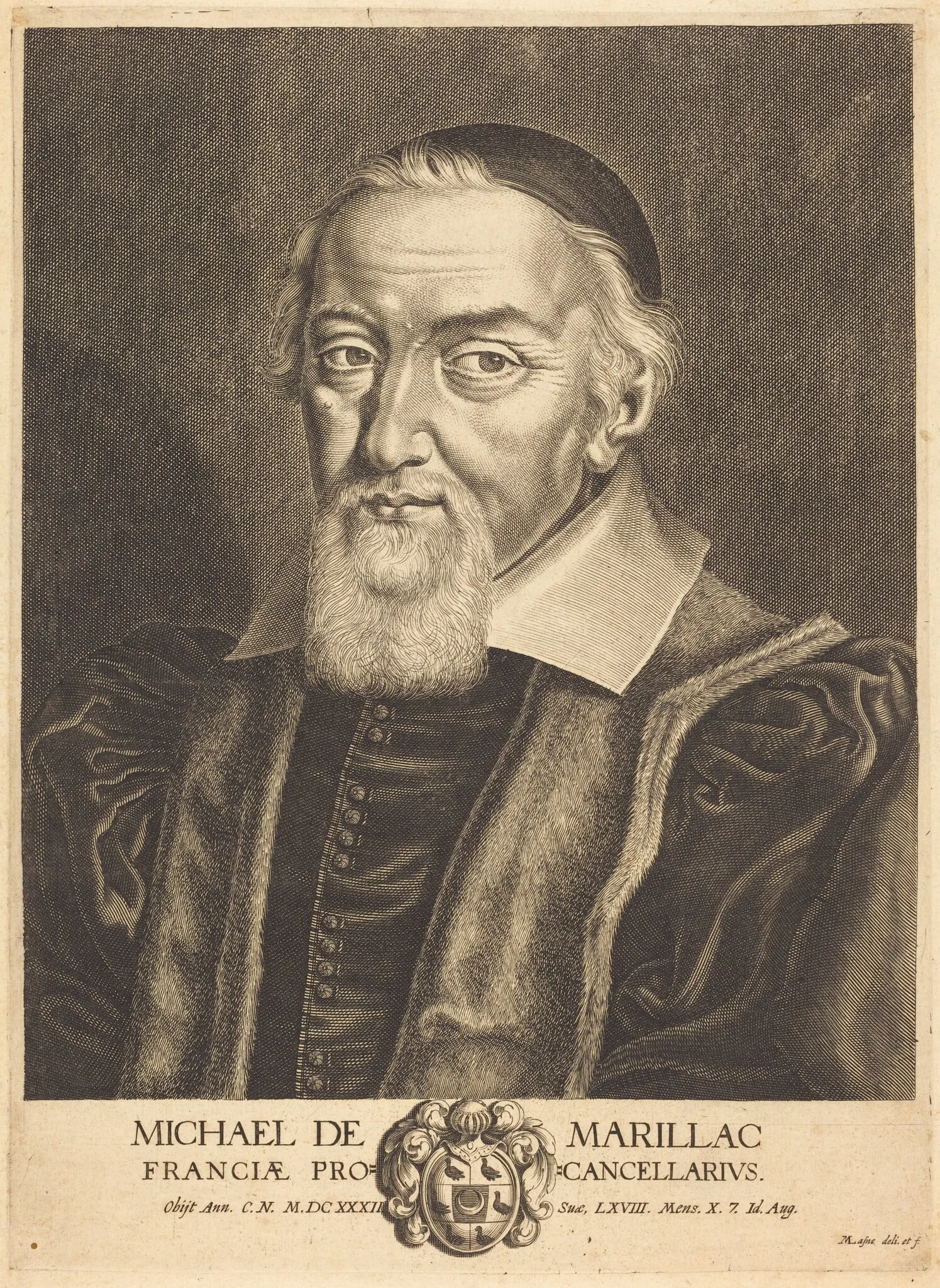 Michel de Marillac, by Michel Lasne, ink, 1628