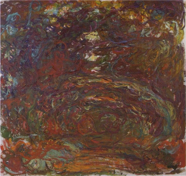 The Path under the Rose Trees, by Claude Monet, oil, 1921