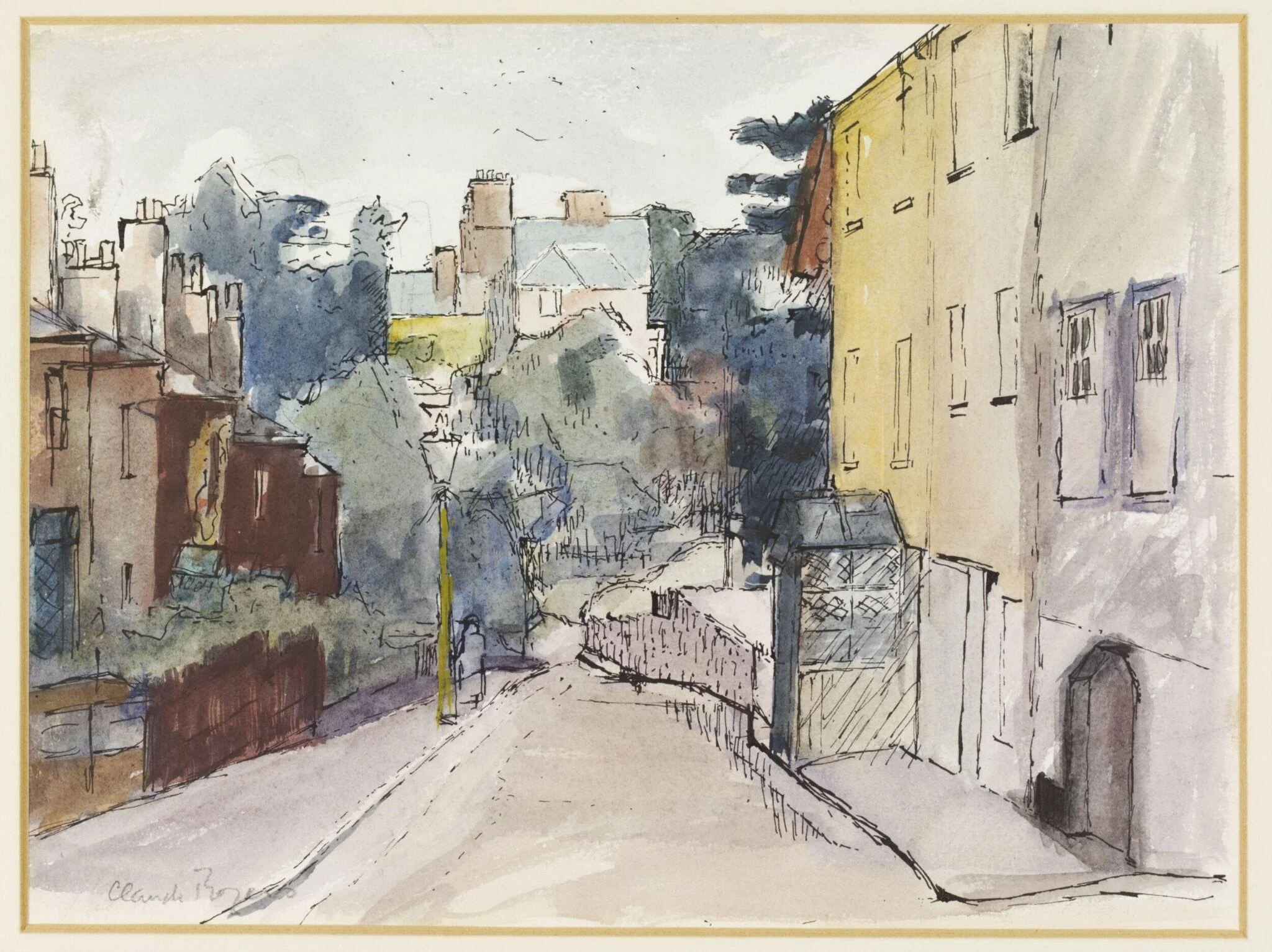 Street in Exeter, by Rogers, watercolor, 1940
