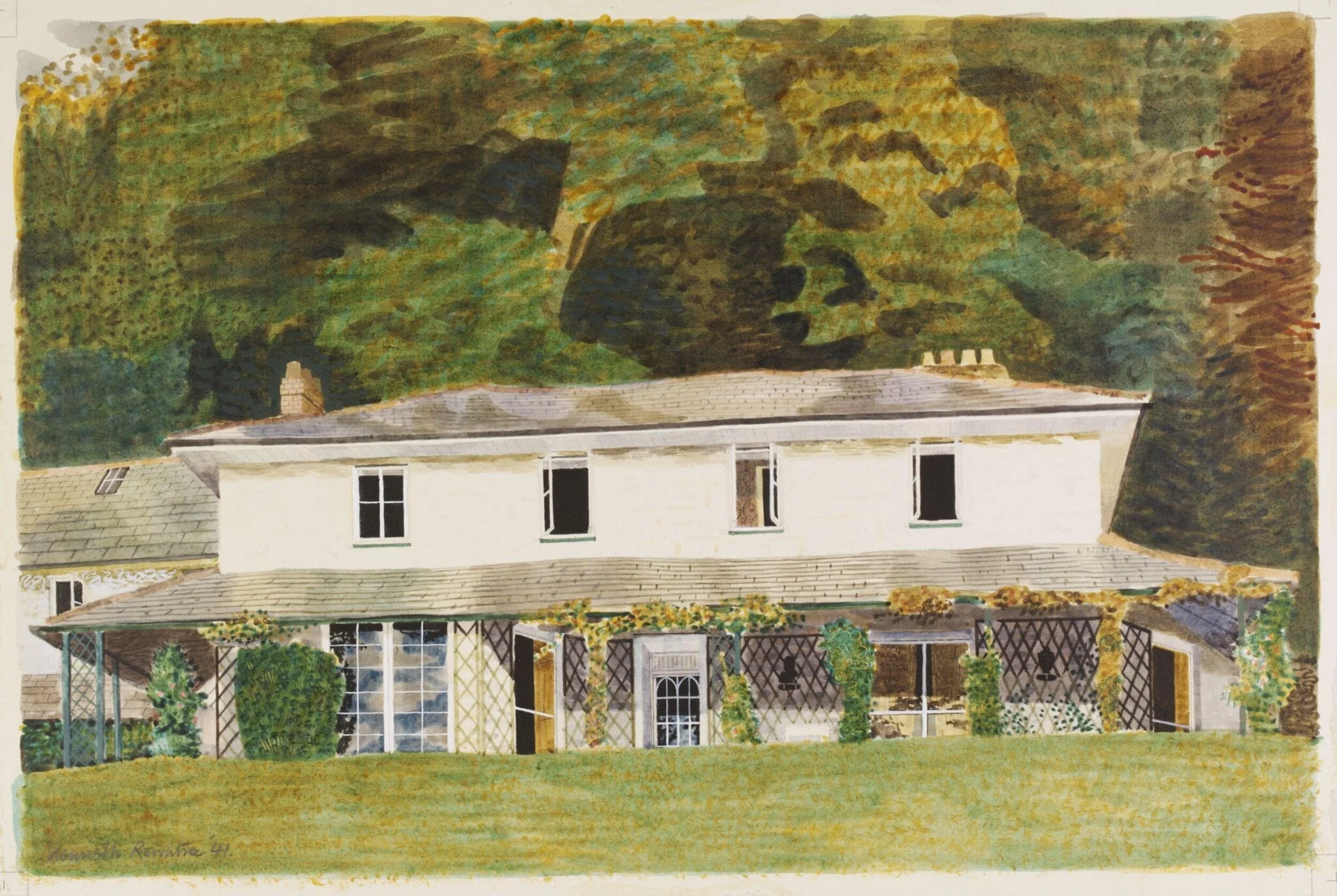 Tan-yr-allt, Tremadoc, Caernarvonshire, by Rowntree, watercolor, 1941
