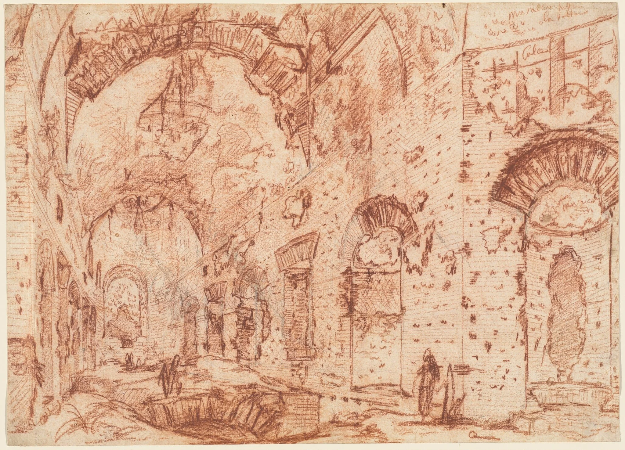 The "Canopus" of the Villa Adriana at Tivoli, by Giovanni Battista Piranesi, chalk, 1776