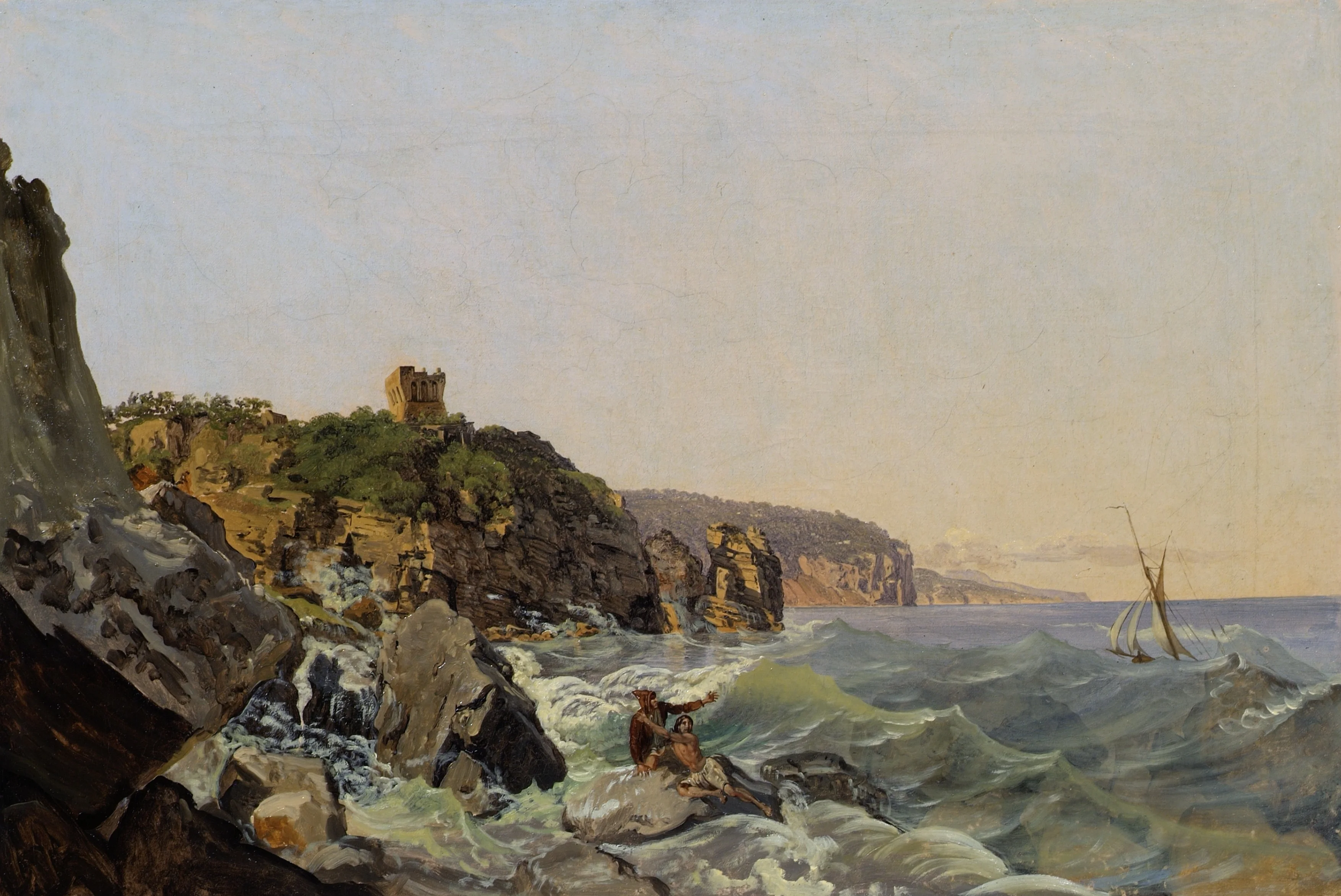 Coast near Capri, by Unknown, oil, 1850