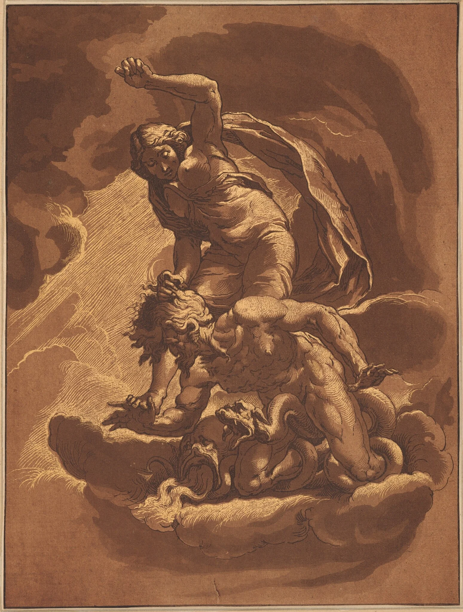The Triumph of Truth Over Envy, by Maria Catharina Prestel, ink, 1781