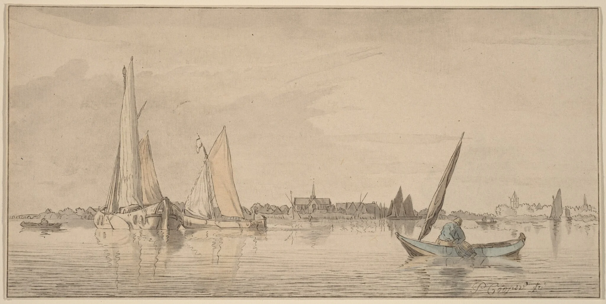 River with Town