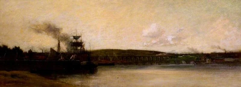 Berwick-on-Tweed, by John Leslie Thomson, oil, 1900