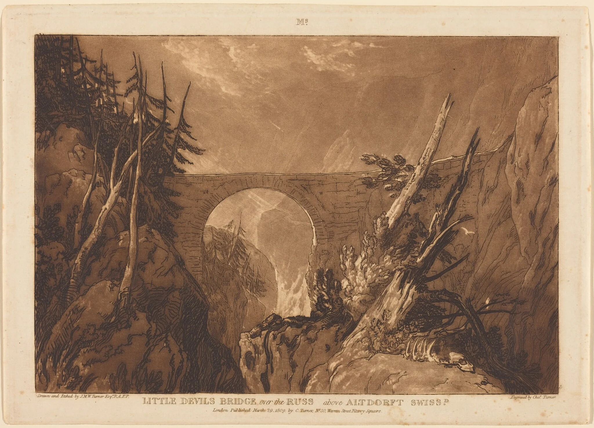 Little Devil's Bridge, by Charles Turner, ink, 1809