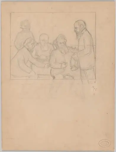 Study for 'Les cinq peintres' (The Five Painters)