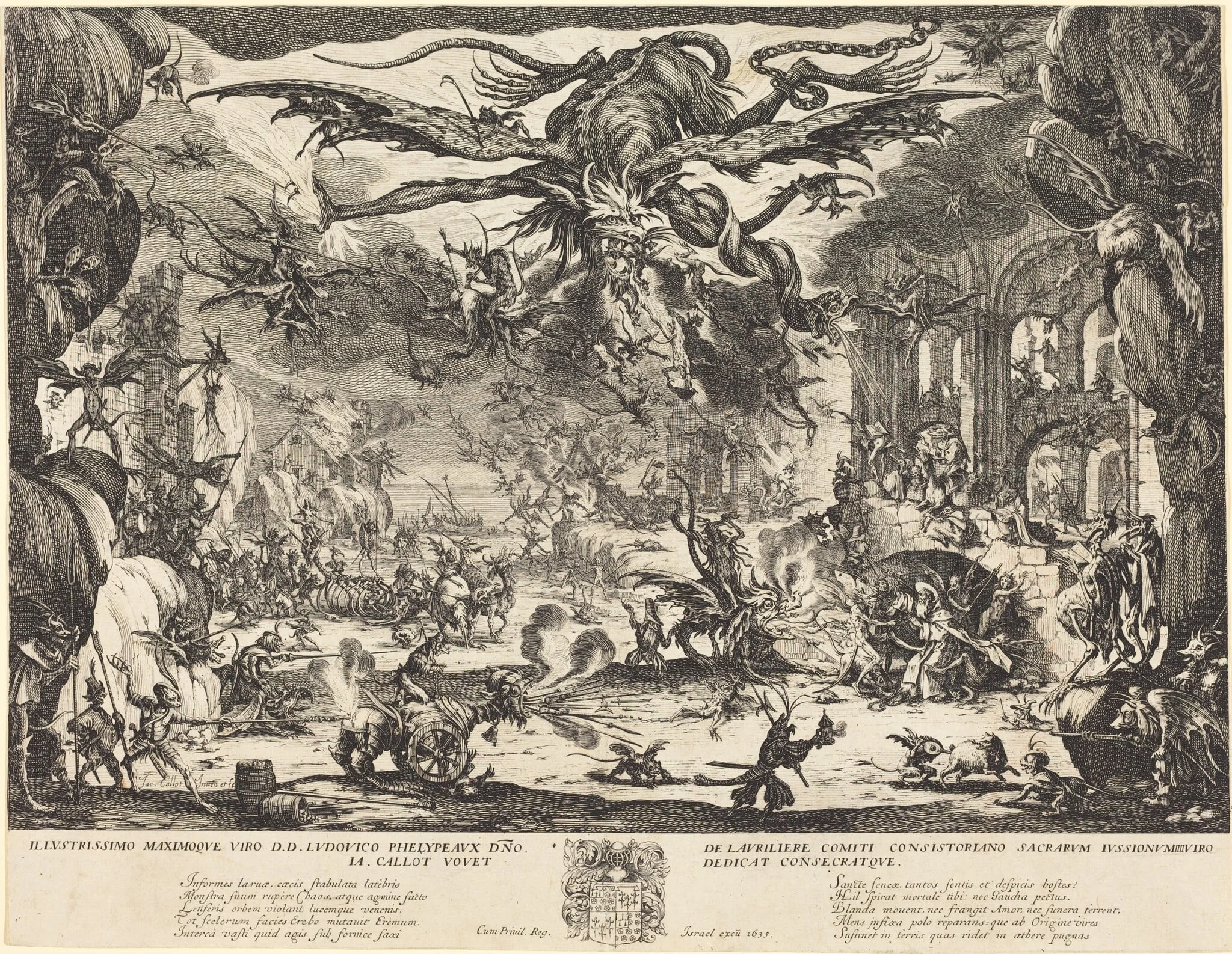 The Temptation of Saint Anthony [second version], by Jacques Callot, ink, 1635