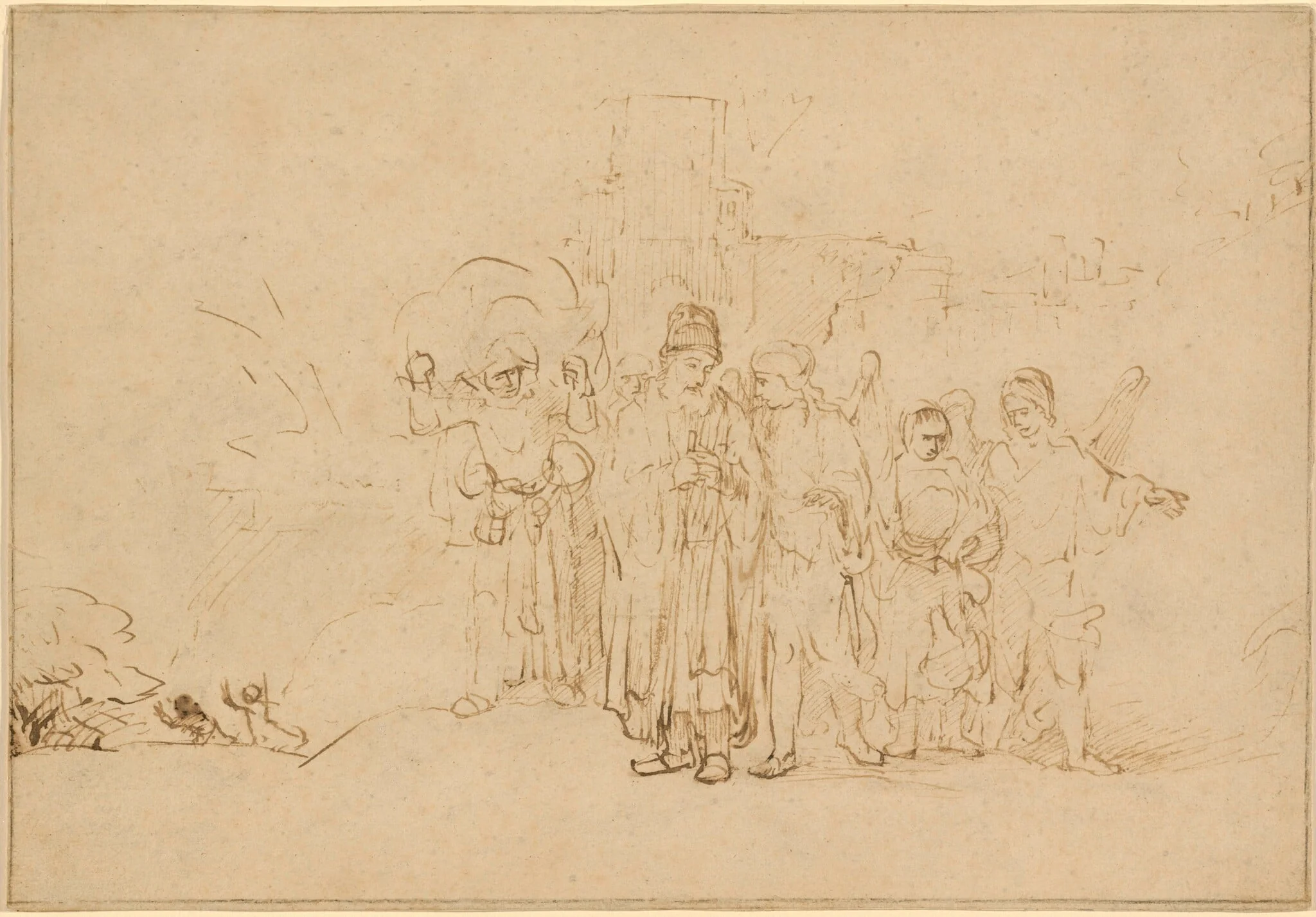 Lot and His Family Leaving Sodom