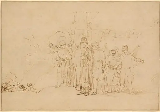 Lot and His Family Leaving Sodom