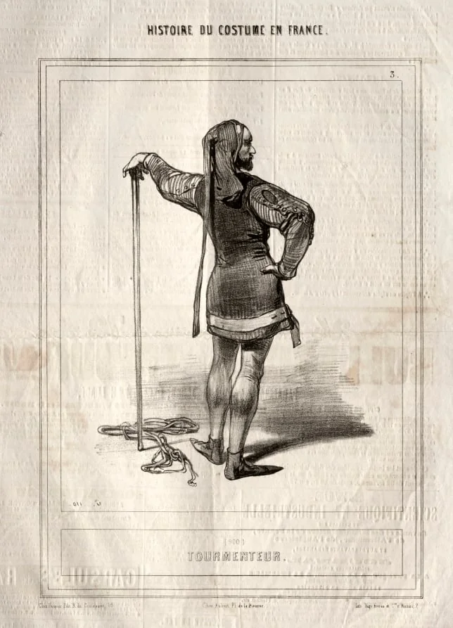 Histoire du Costume en France:  Tourmenteur, by Paul Gavarni, 1843