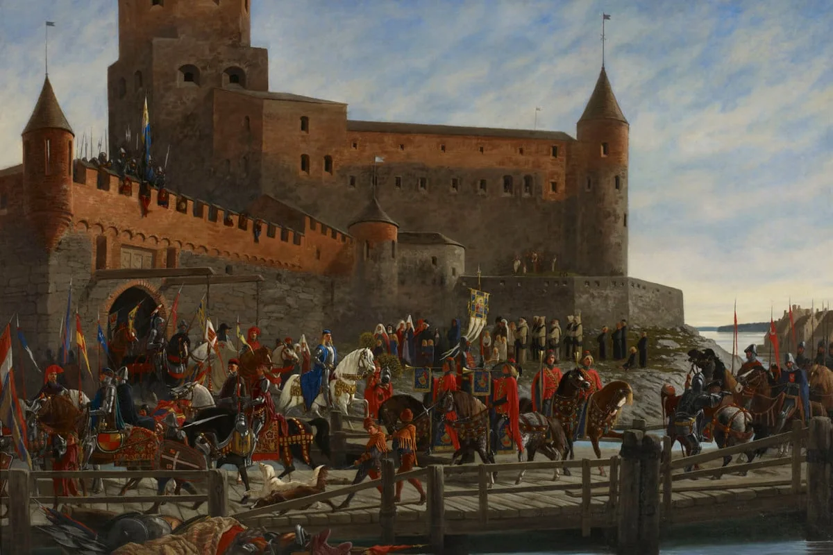 Kaarle Knuutinpoika Bonde lähdössä Viipurin linnasta Tukholmaan kuninkaanvaaliin 1448