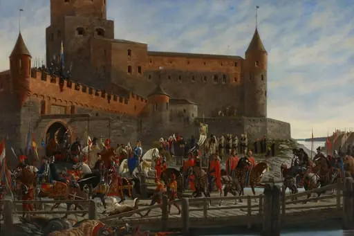 Kaarle Knuutinpoika Bonde lähdössä Viipurin linnasta Tukholmaan kuninkaanvaaliin 1448