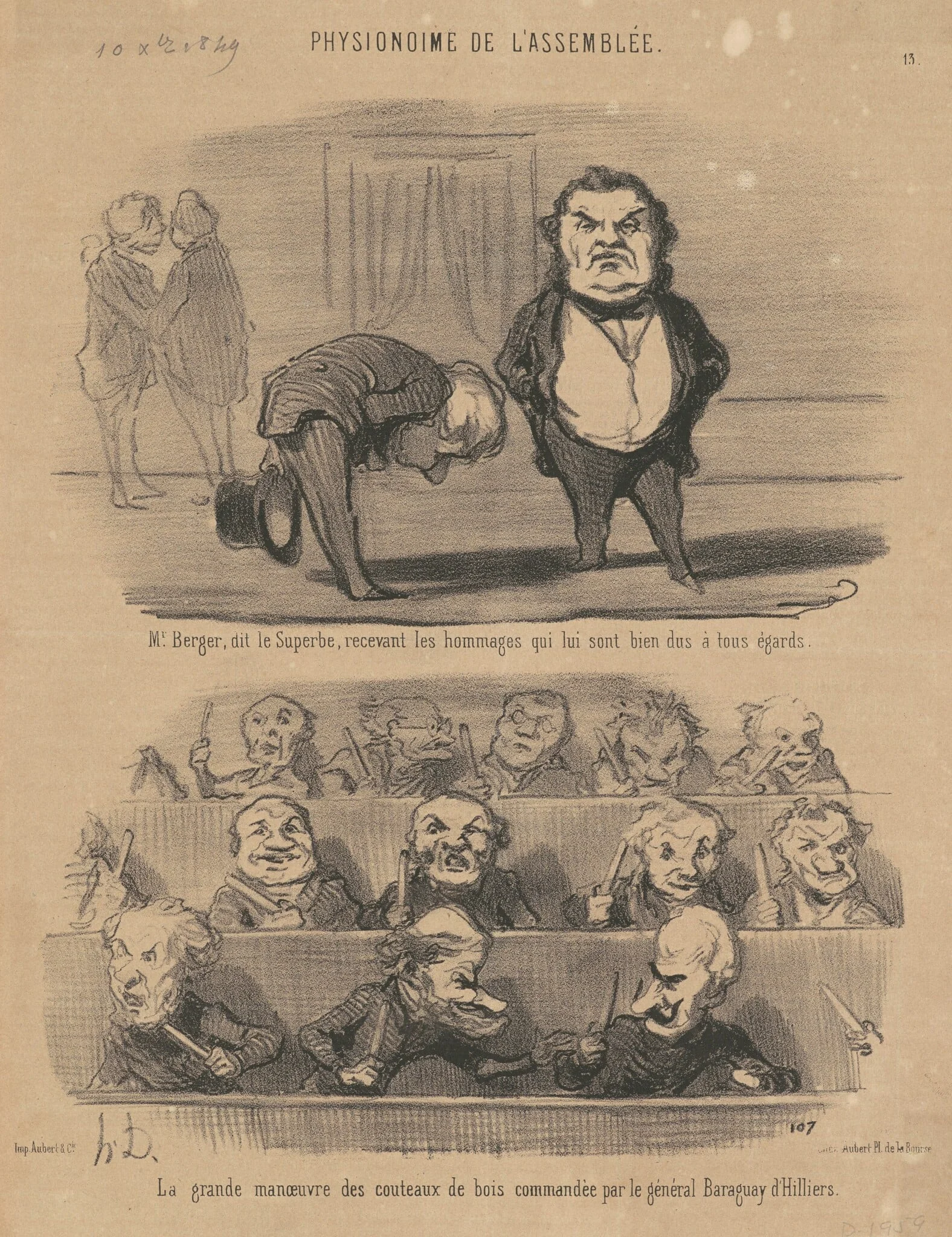 M. Berger, dit le superbe ..., by Honoré Daumier, ink, 1849