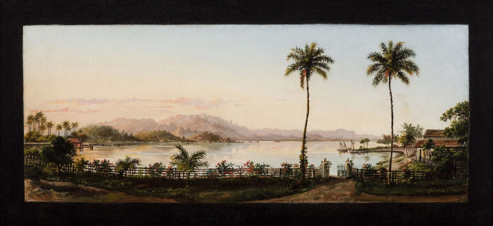 Enseada de Paquetá com Serra dos Órgãos ao fundo (atribuído), by Nicola Antonio Facchinetti, oil, 1872