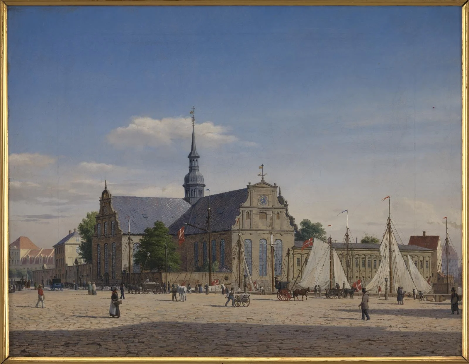 Parti ved Holmens Kirke, by Unknown, 1850