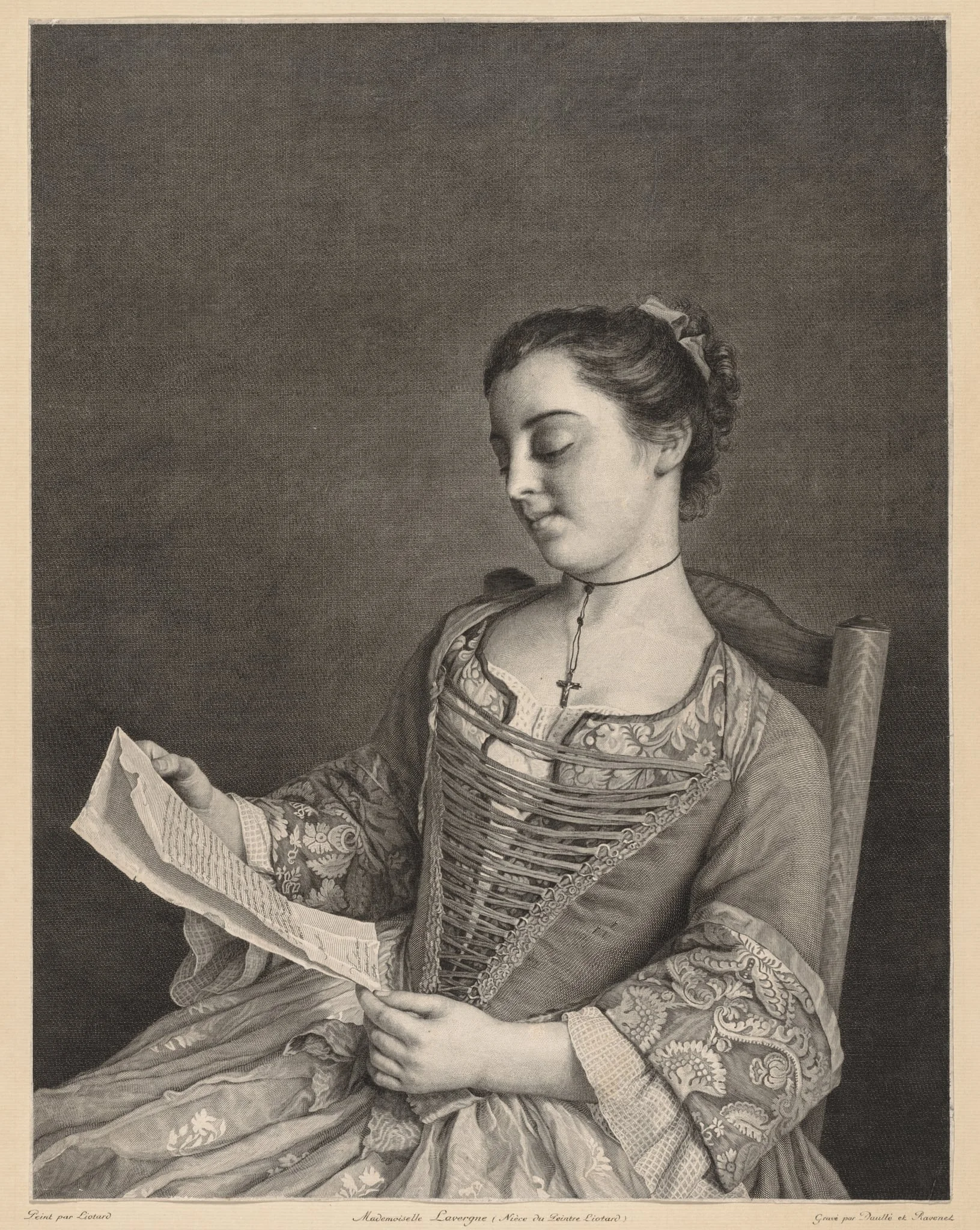 Mademoiselle Lavergne, by Jean Daulle, 1763