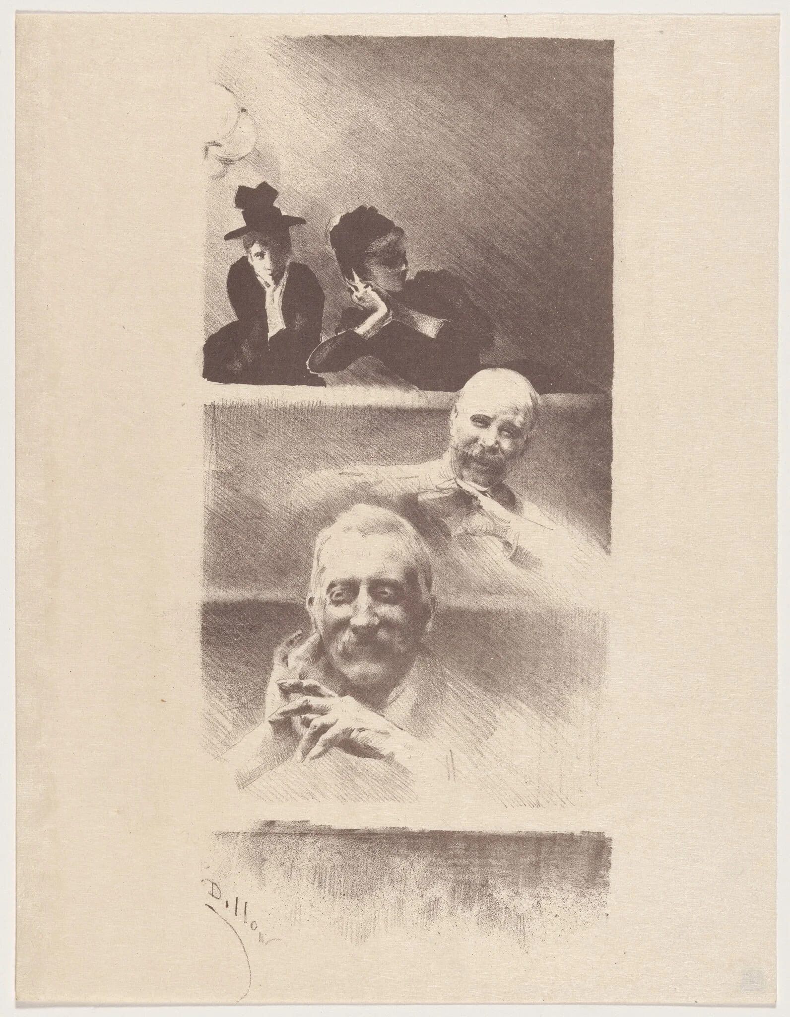 Au théâtre, by Henri-Patrice Dillon, ink, 1895
