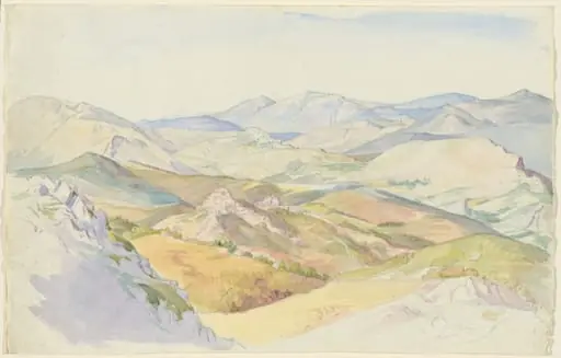 The Sabine Hills and Rocca Santo Stefano Seen from Civitella