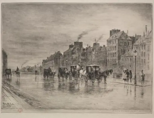 A Winter Morning on the Quai de l'Hôtel -Dieu