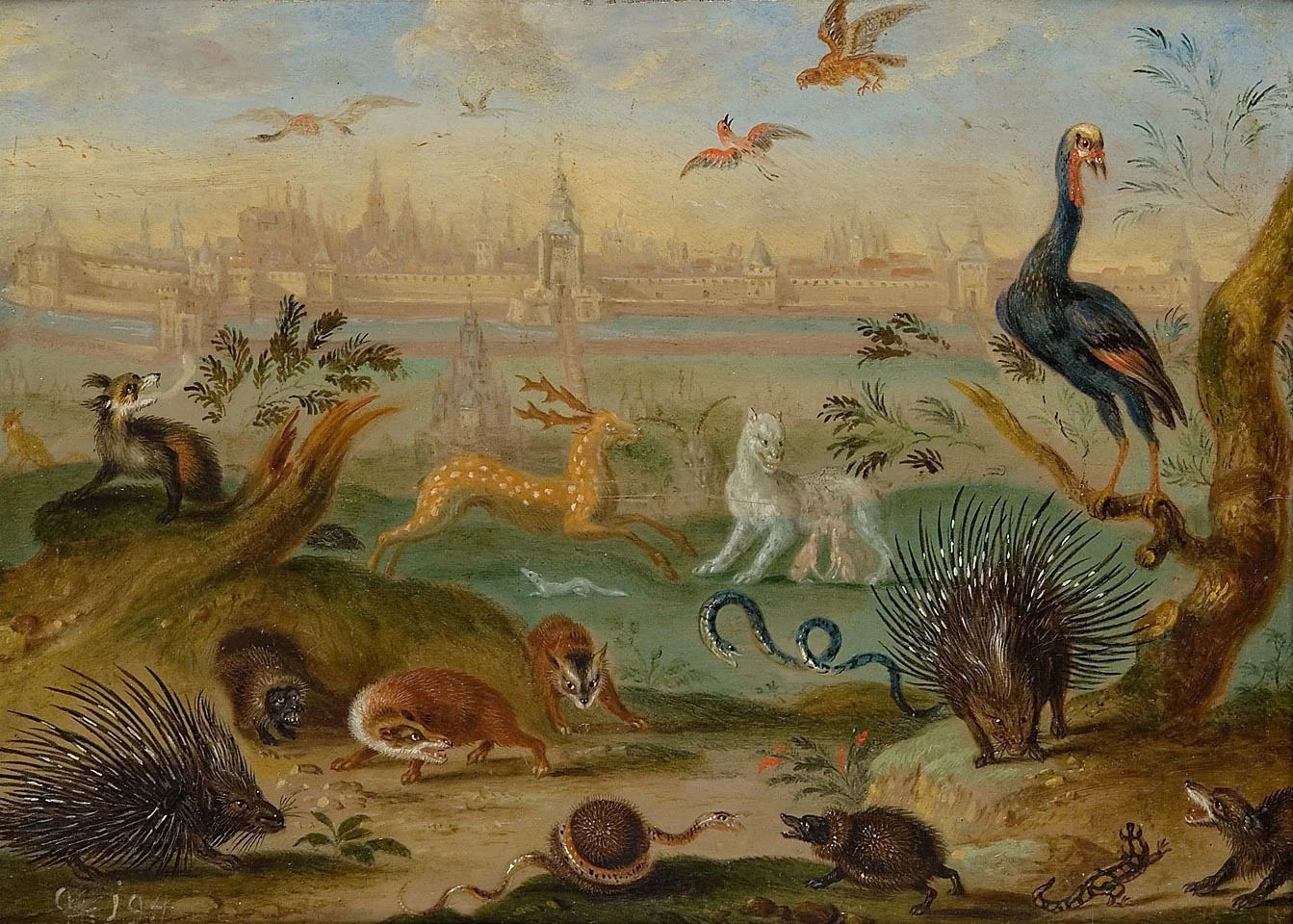 Ansichten aus den vier Weltteilen mit Szenen von Tieren: Moskau, by Ferdinand van Kessel the Elder, unspecified, 1682