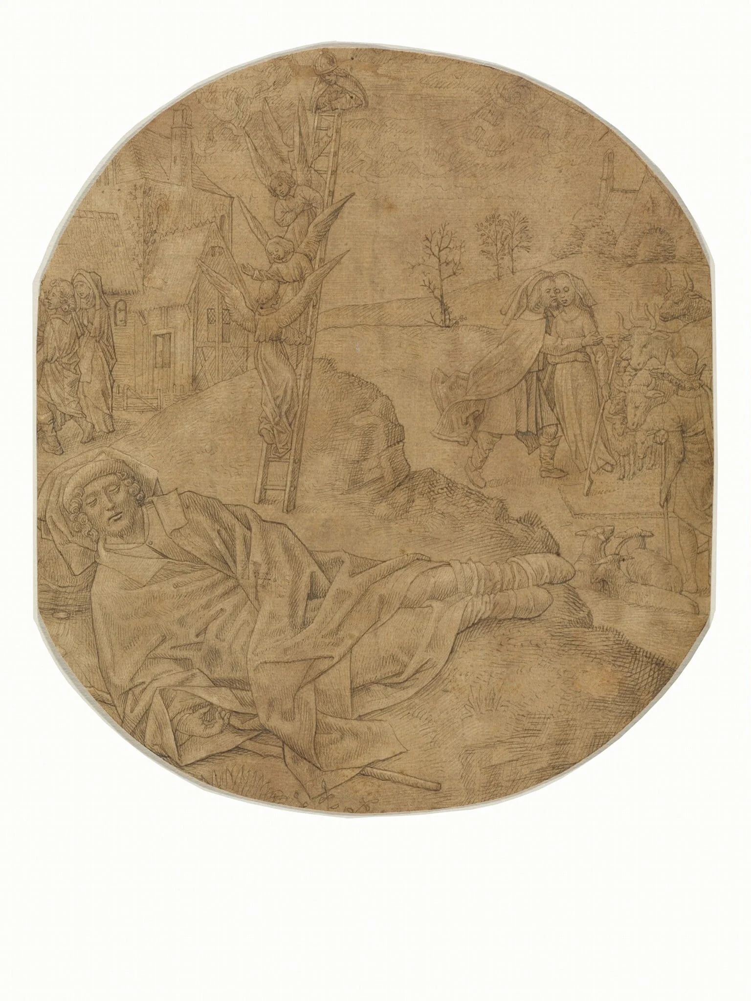 Jacob's Dream, by Hugo Van der Goes, ink, 1485