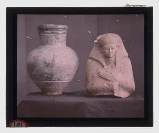 'Jar', Raqqa, Syria, 11th-12th century, 'Head and Bust (fragment) of a man', Egypt, ca. 1980-1630 BCE, face later recarved, from the Charles Lang Freer Collection