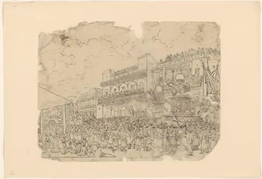 One of Thirty-two paintings depicting festivals, ceremonies and occupations.