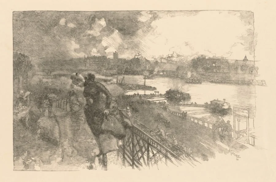 La Seine au Pont d'Austerlitz, by Auguste Lepère, 1866